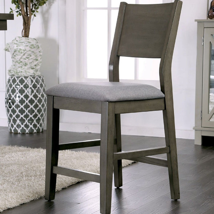 Padded Fabric Seat Panel Back Counter Height Dining Chairs (Set of 2) - Gray / Light Gray Home Essentials