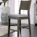Padded Fabric Seat Panel Back Counter Height Dining Chairs (Set of 2) - Gray / Light Gray Home Essentials