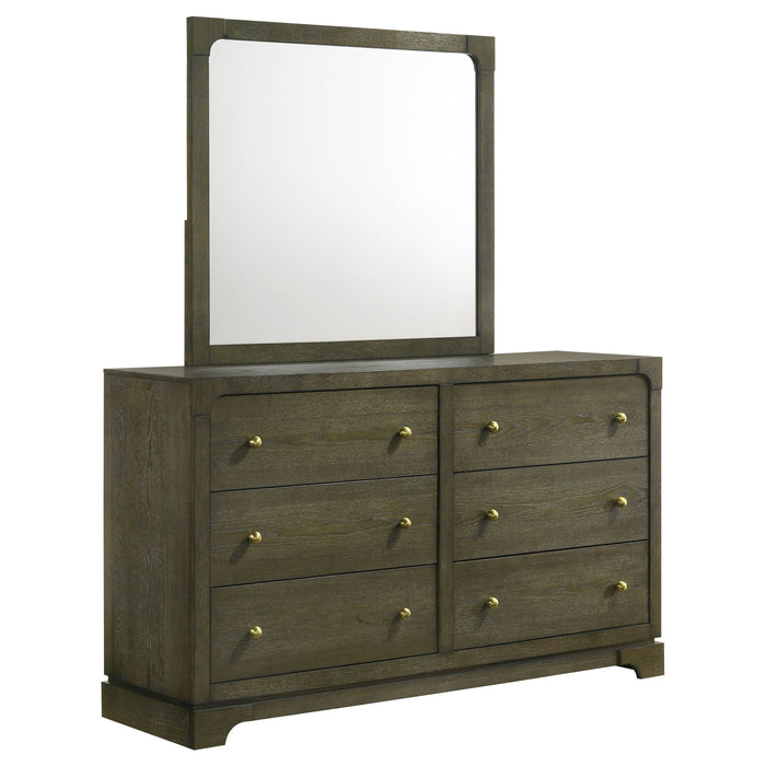 Sundance - 6 Drawer Dresser With Mirror - Dark Coffee Furniture Max