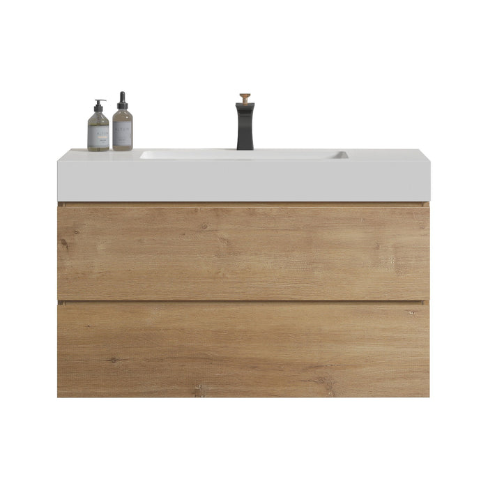 Alice - Bathroom Vanity With Sink, Large Storage Wall Mounted Floating Bathroom Vanity For Modern Bathroom Home Essentials