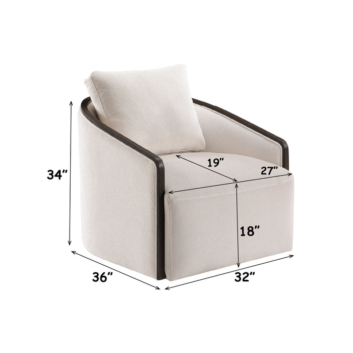Lenora - Accent Chair With Swivel - Beige Acme