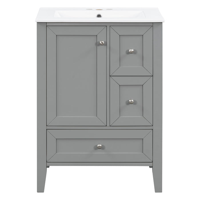 Modern Bathroom Vanity With Sink, Freestanding Cabinet With Drawers And Shelves Hearth and Haven