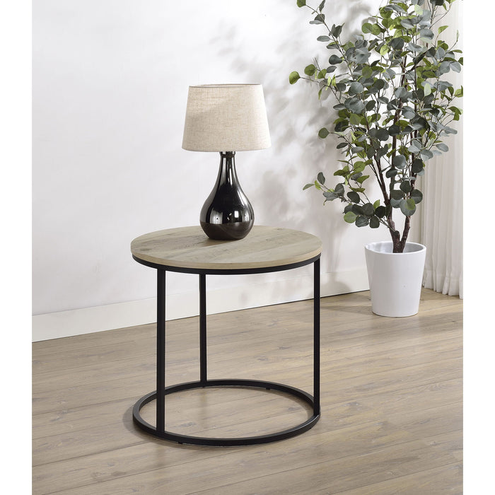 Arrize - Round Side End Table - Pine Wood Furniture Max