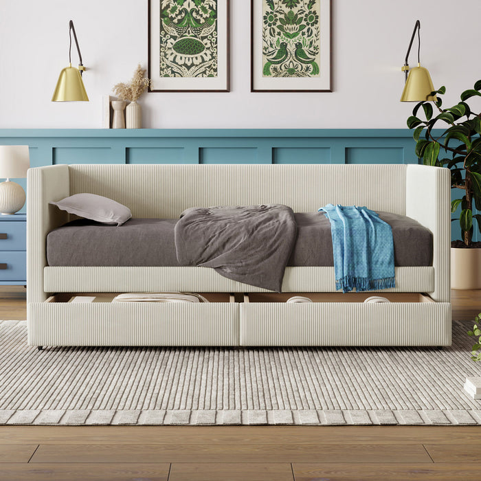 Daybed With Two Drawers And Wood Slat Halcyon Home
