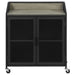 Arlette - 2 Door Mobile Home Bar Wine Cabinet With Smooth Rolling Casters - Black Furniture Max