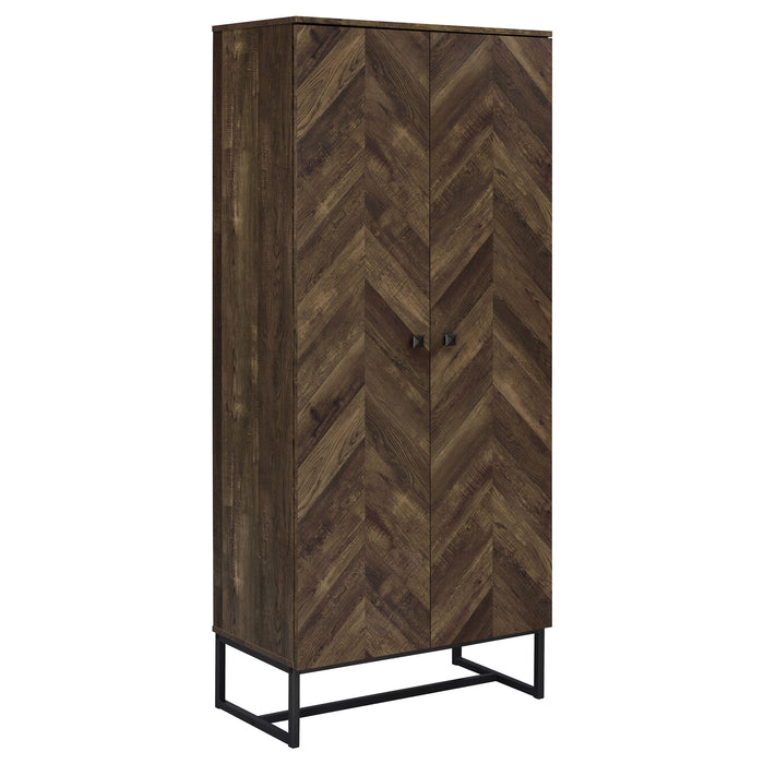 Gunderson - 8 Shelf Accent Cabinet - Oak Furniture Max