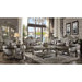 Versailles - Loveseat With 4 Pillows - Silver Synthetic Leather & Antique Platinum ACME