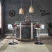 Rahma - Bar Table - Antique Ebony Top Grain Leather & Aluminum ACME