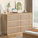 6 Drawer Dresser With Fluted Panel For Bedroom - Beige / Natural Hearth and Haven