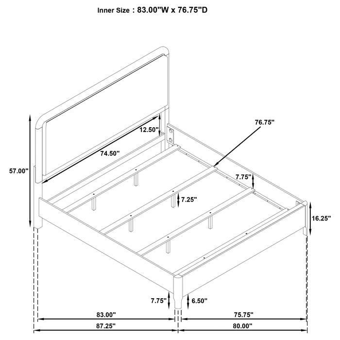 Eastern King Panel Bed - Walnut Furniture Max