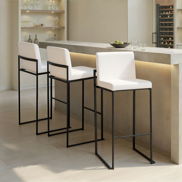 Fuji - Contemporary High Back Barstool Elegant Design Lumi Source