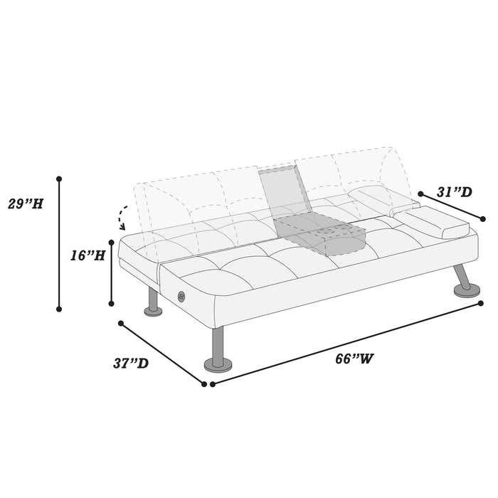 Adjustable Sofa With Fold Down Table And Cup Holders Home Essentials
