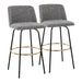 Toriano - Contemporary Fixed Height, Barstool With Swivel & Round Footrest (Set of 2) Lumi Source