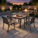 Outdoor Square Patio Slatted Dining Table - Gray Home Essentials