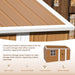 Storage Shed With Windows, Lockable Door & Ventilation For Backyard Tool Organization - Brown Home Essentials