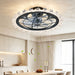 Caged Ceiling Fan With Remote Controlled Dimmable LED Lights, Flush Mount Fan, Low Profile Design - Matte Black Daily Nest