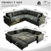 L-Shaped Sofa Couch With Pull-Out Bed Home Essentials