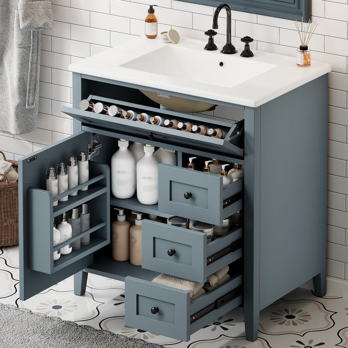 Bathroom Vanity With Sink, 3 Drawers And Adjustable Shelf Hearth and Haven