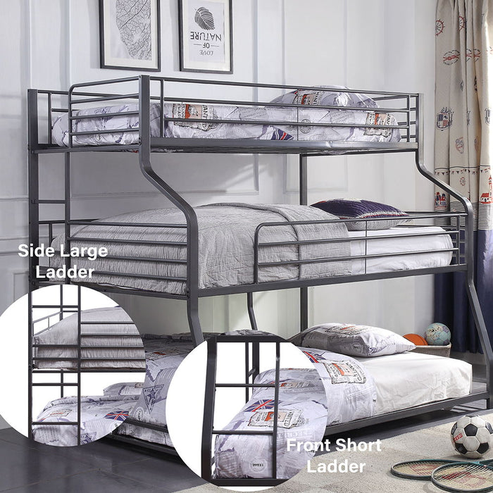 Caius II - Twin Over Full/Queen Bunk Bed - Gunmetal ACME