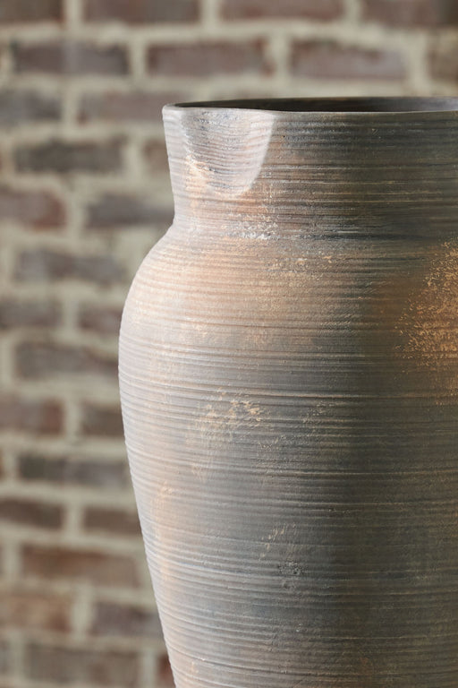 Brickmen - Vase - 15" - Antique Gray Signature Design by Ashley®