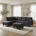 L - Shaped 3 Piece Sectional Sofa With Chaise, Storage Ottoman & Cup Holders Home Essentials