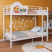 Bunk Bed, Convertible To 2 Separate Twin Size Beds With Full Length Guardrail & Ladder, No Box Spring Needed - White Home Essentials