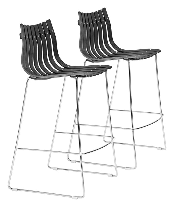 Beaufort - Barstool (Set of 2) - Black Zuo Modern
