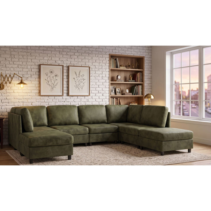 Upholstered Modular Sectional With Custom Configuration And Removable Cushions Home Essentials