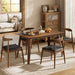 5 Piece Dining Set With 1 Table And 4 Upholstered Chairs - Walnut / Black Noble House