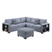 Contemporary Sectional Sofa 4 Piece Set With Built In Shelves L - Shaped Design Home Essentials