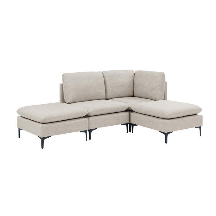 Upholstered Modular Sectional With Tall Legs, Medium Firm Seat Home Essentials