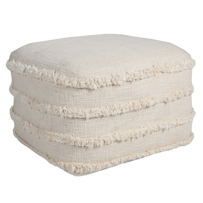 Cotton Square Ottoman - Cream