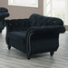 Tufted Chair With Nailhead Trim For Living Room - Black Home Essentials