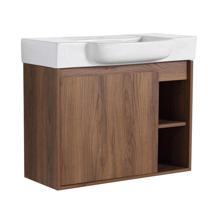 Wall Mounted Bathroom Vanity With Sink & Soft Close Door Home Essentials