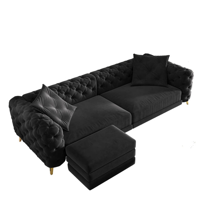 3 In 1 Convertible Sleeper, Deep Seat Pull Out Sofa Bed, Button Tufted Home Essentials