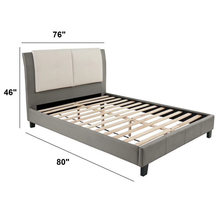 Bed Set With 2 Tone Upholstered Headboard Home Essentials