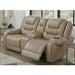 Power Motion Reclining Loveseat With Console Adjustable Headrest Cup Holders - Toffee Home Essentials