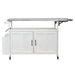 Foldable Outdoor Kitchen Island With Lockable Wheels, Storage Cabinet And Towel Rack For Patio Hearth and Haven