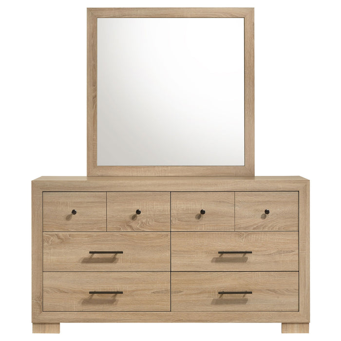 Merritt - 6 Drawer Dresser With Mirror - Light Oak Furniture Max
