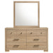 Merritt - 6 Drawer Dresser With Mirror - Light Oak Furniture Max