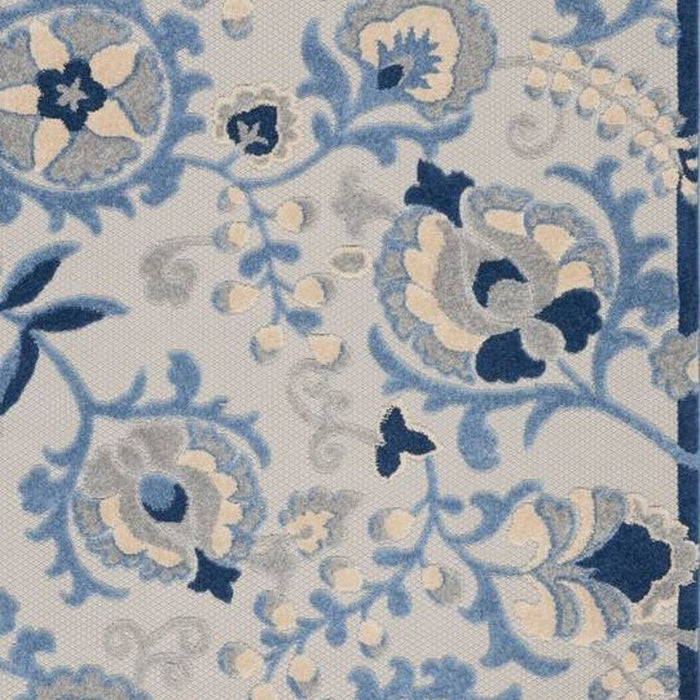 5' X 7' Toile Non Skid Indoor / Outdoor Area Rug - Blue / Gray