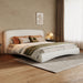 King Curved Upholstered Bed With Smart Ambient Lighting - Cream Noble House