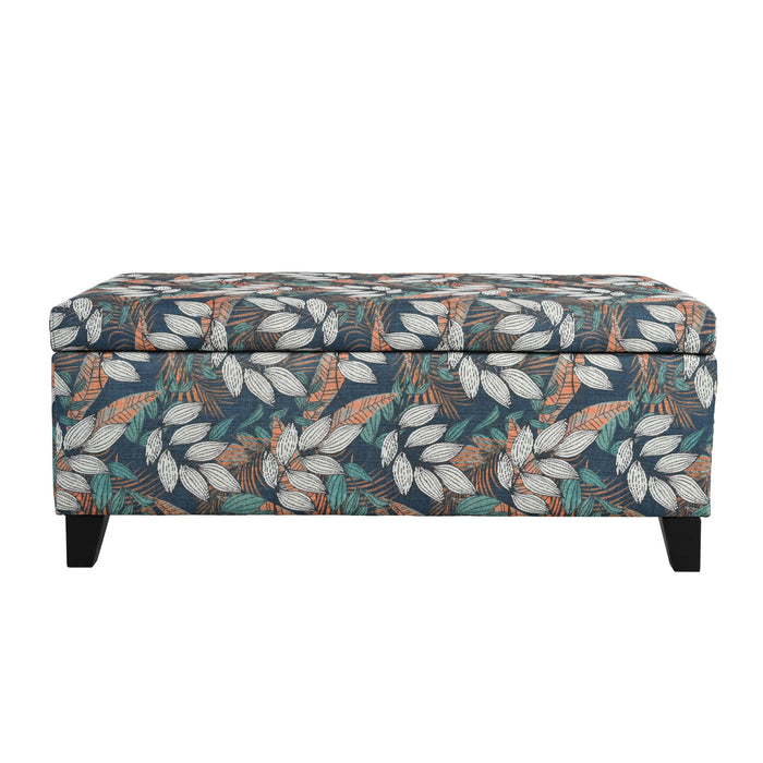 Charming Floral Storage Ottoman With Upholstered Fabric