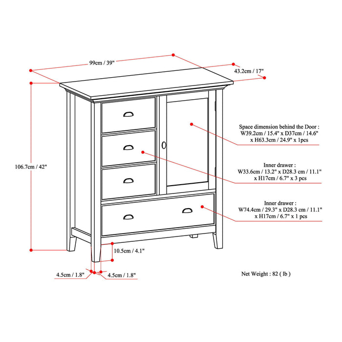 Redmond - Medium Storage Cabinet - Dark Brown Simpli-Home