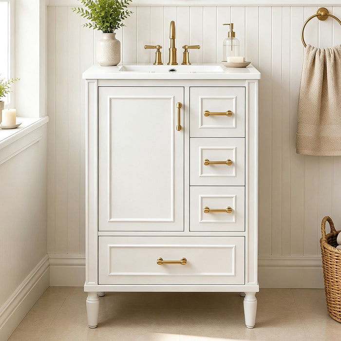 Modern Bathroom Vanity With Sink, Soft Close Doors, 3 Drawers Hearth and Haven