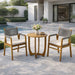 Outdoor 3 Piece Dining Set With Cushion - Gray / Teak Noble House