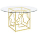 Krista - Round Glass Top Dining Table - Gold Furniture Max