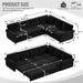 L-Shaped Sofa Couch With Pull Out Bed With Nailhead Trim & Rolled Arm Home Essentials