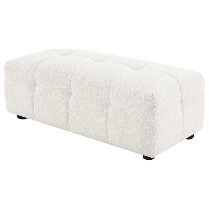 Sooke - Rectangular Ottoman - Off White Furniture Max