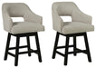 Tallenger - Upholstered Swivel Barstool (Set of 2) Signature Design by Ashley®